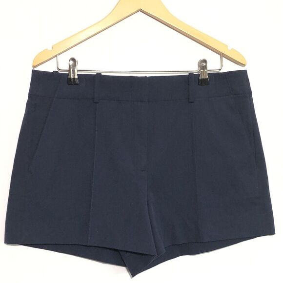 J CREW  Pintuck Suit Short Womens 12 Blue Navy Stretch Cotton 3" Inseam New - Picture 1 of 11